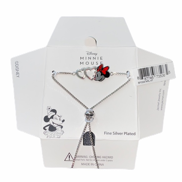 DISNEY Minnie Adjustable Silver Heart Bracelet - Picture 7 of 8